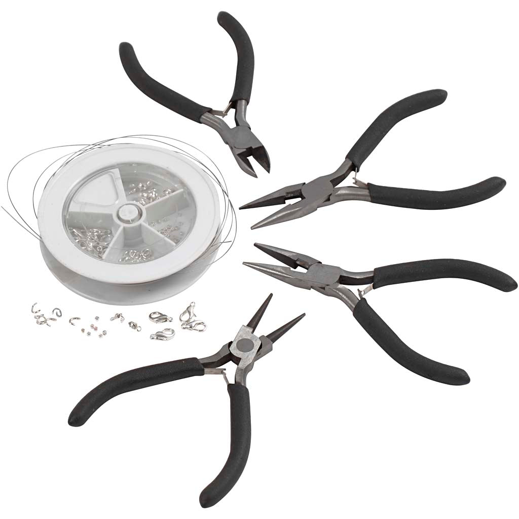 Creativ company jewelry making kit, silver plated, 1 set