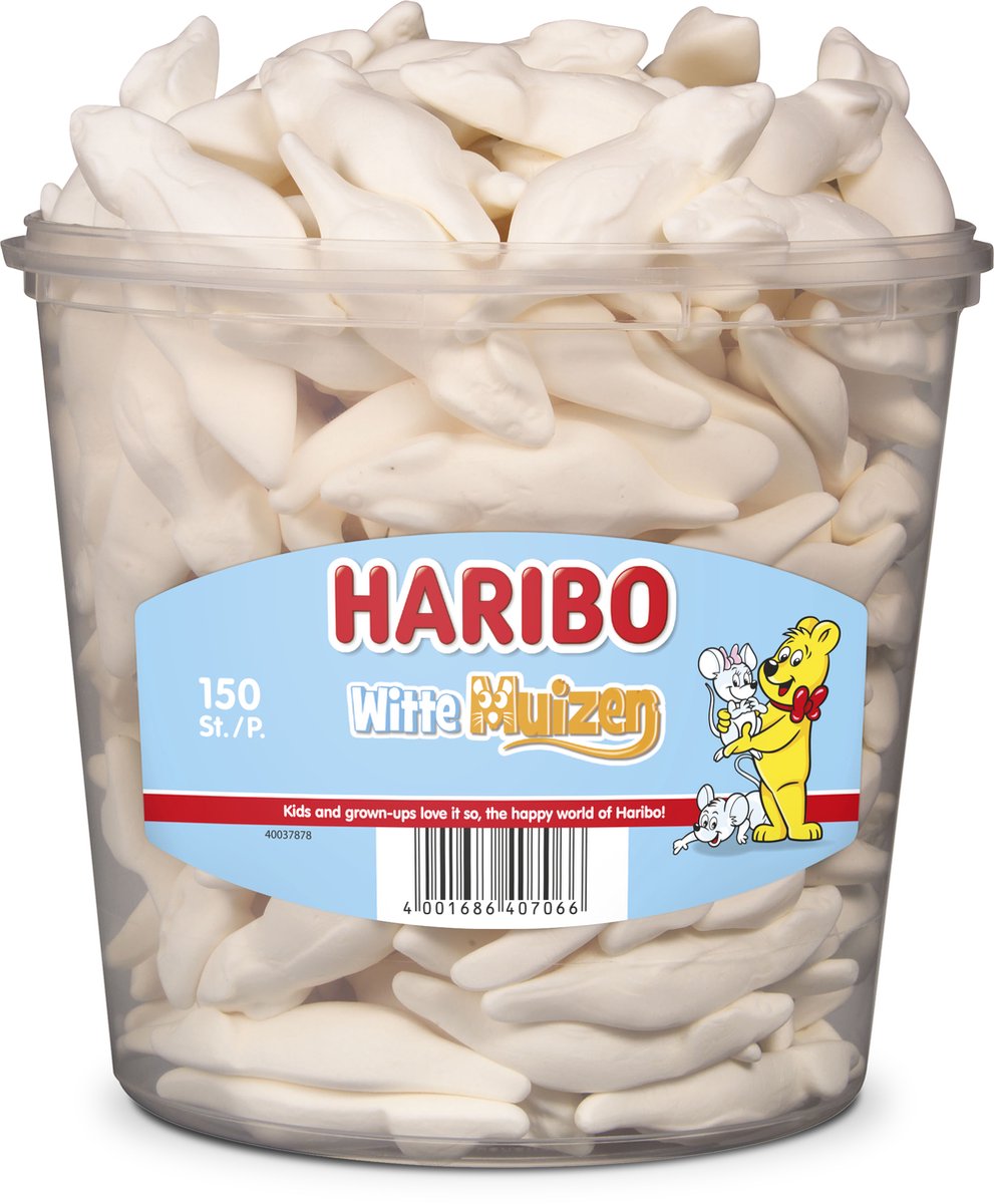 Haribo foam white mice (150 pieces)