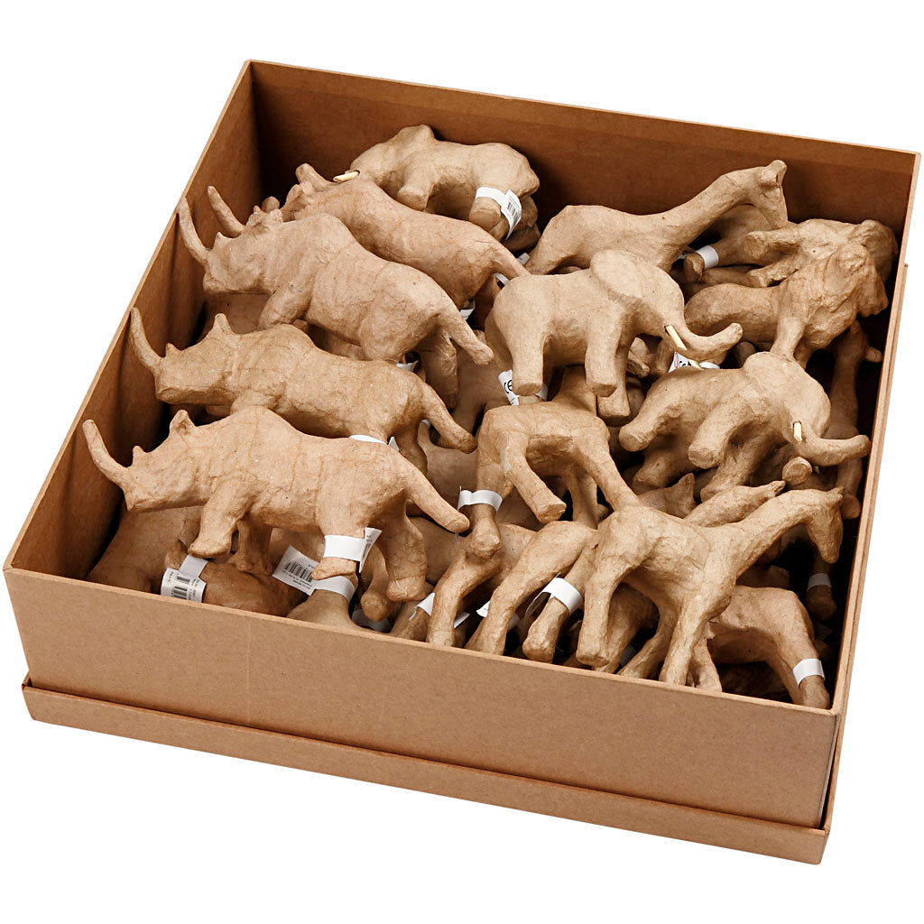 Jungle Animals Paper Mache, 32 pcs.