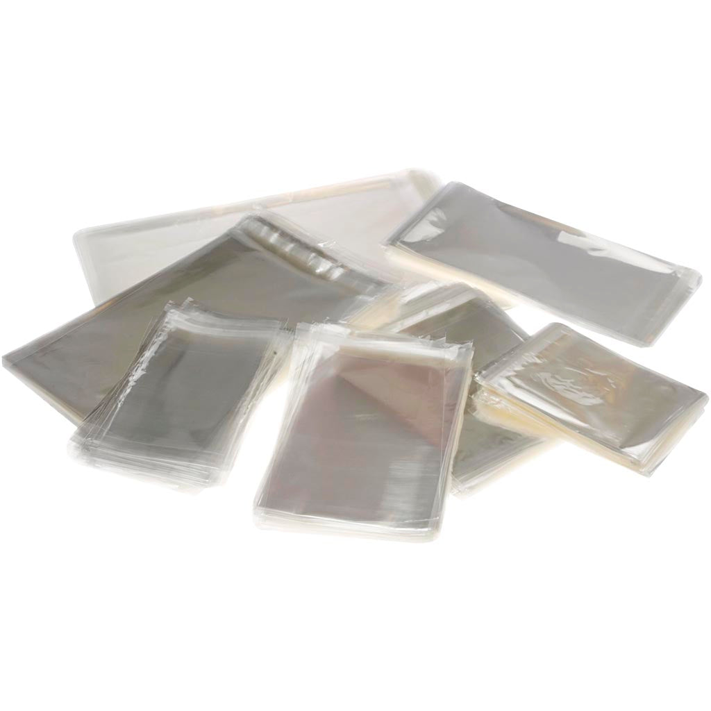Creativ company cellophane bags, h: 12,9-31,2 cm, w: 9,7-22,5 cm, thickness 25 my, 1400 pieces 1 box
