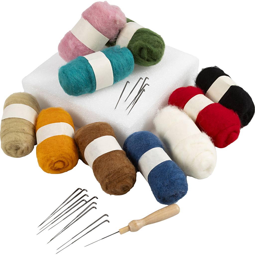 Creativ company groepsset naaldvilten, diverse kleuren, 1 set