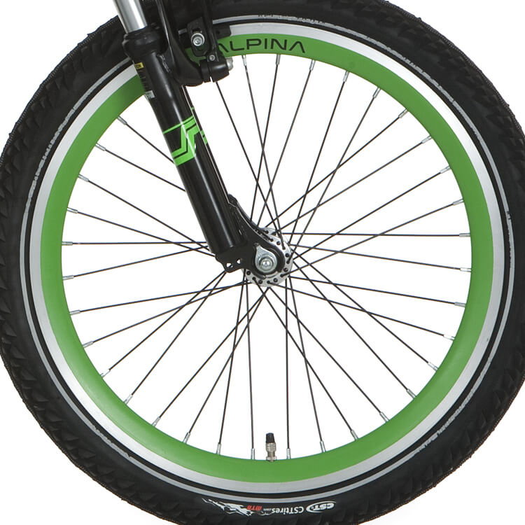 Alpina framhjul 20 J19DB Trial Green Black SPK