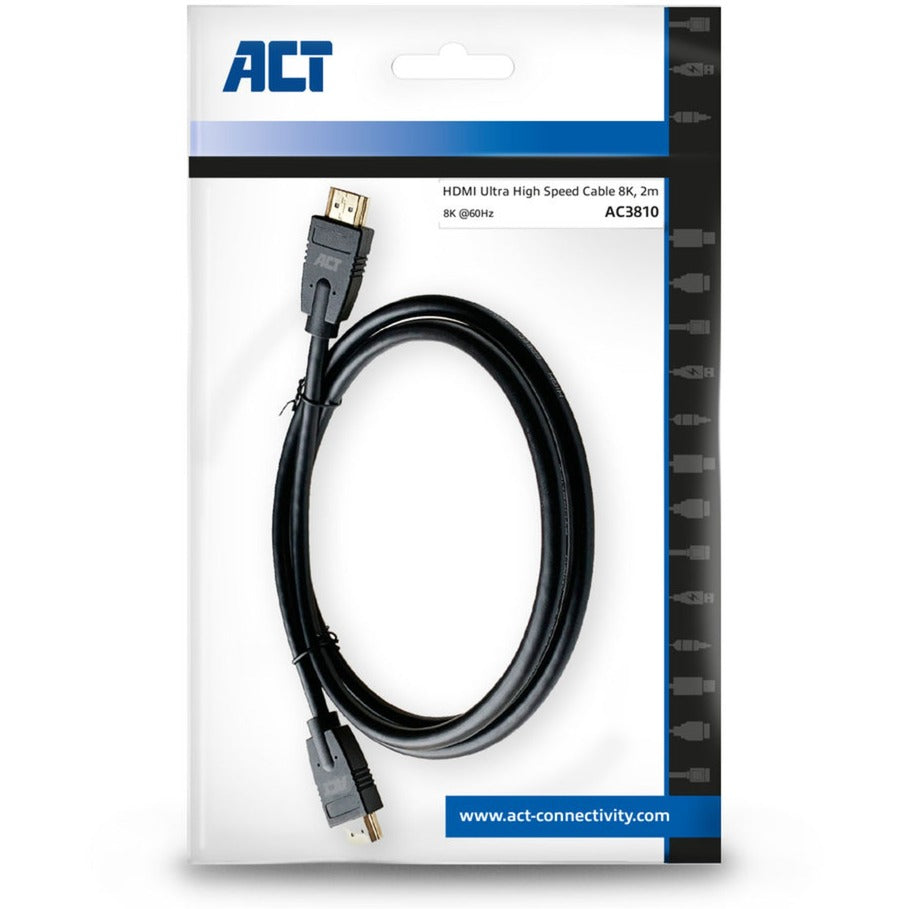 ACT-anslutning 2 meter HDMI 8K Ultra High Speed ​​Cable v2.1 HDMI-A