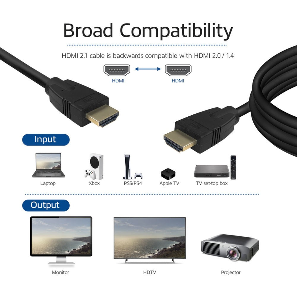Aktforbindelse 3 meter HDMI 8K Ultra High Speed ​​Cable V2.1 HDMI-A