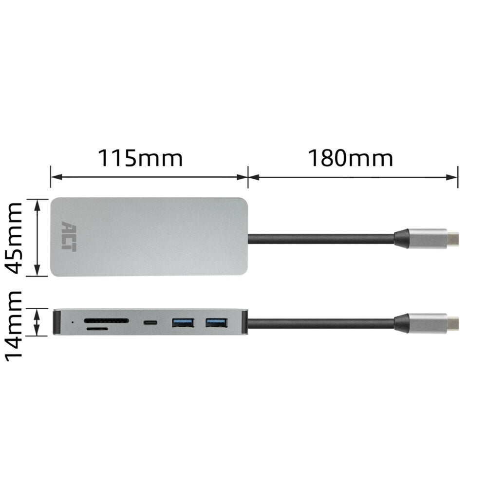 ACT Connectivity USB-C 4K Docking Station til 1 HDMI Monitor, ETHE