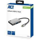 AKT-tilslutningsmuligheder USB-C Hub 4-Port med 2x USB-C og 2X USB-A