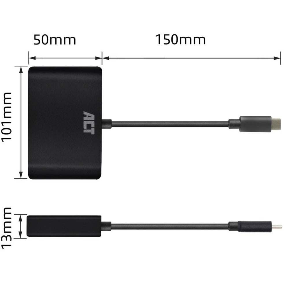 Agir la connectivité USB-C à l'adaptateur multiport HDMI ou VGA 4K avec ET