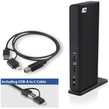 Act Connectivity USB-C oder USB-eng duebel Monitor Docking Station