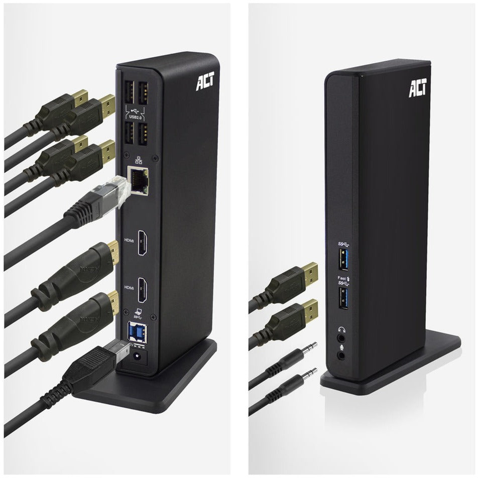 Act Connectivity USB-C oder USB-eng duebel Monitor Docking Station