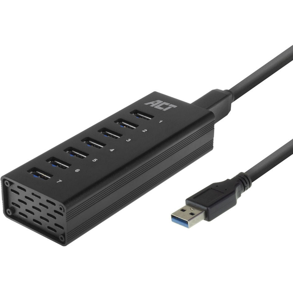 AKT -tilslutningsmuligheder USB Hub 7 Port med StroomAdapter