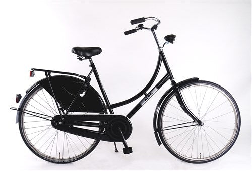 Aldo 28 inch Oma bike Classic 57cm Gloss Black Stainless steel rim