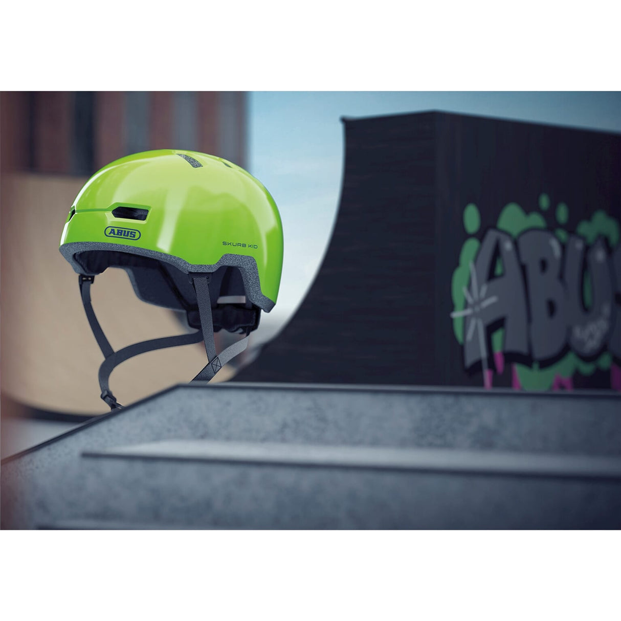 Abus Hełm Skub Kid Błyszcząca zielona S 45-50 cm