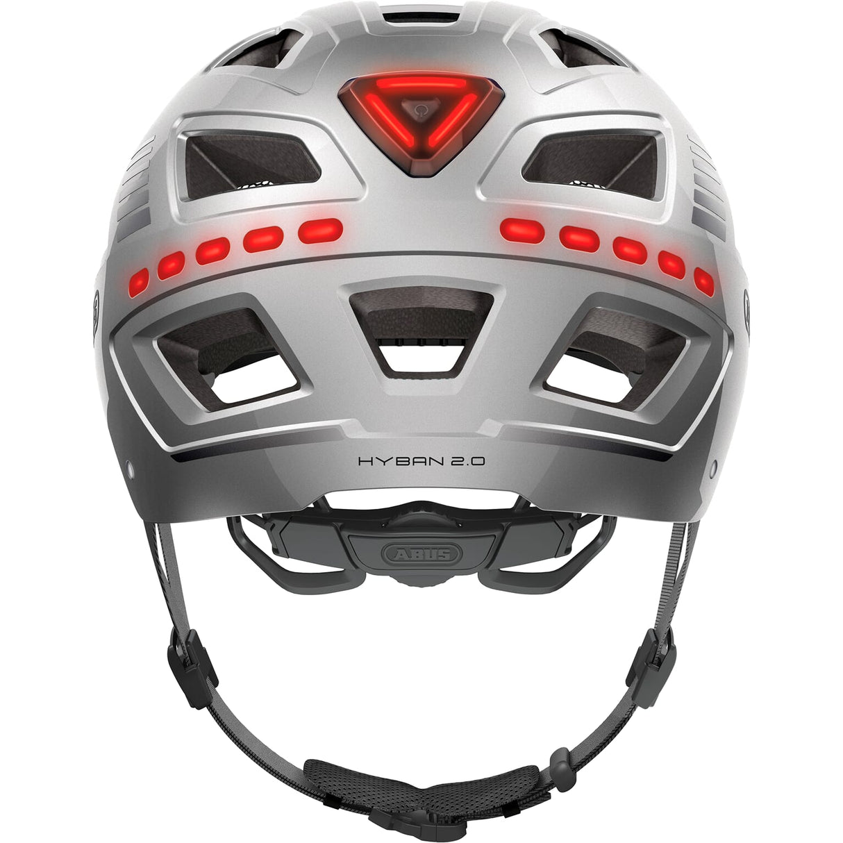 Abus helmet Hyban 2.0 LED Signal Silver L 56-61cm
