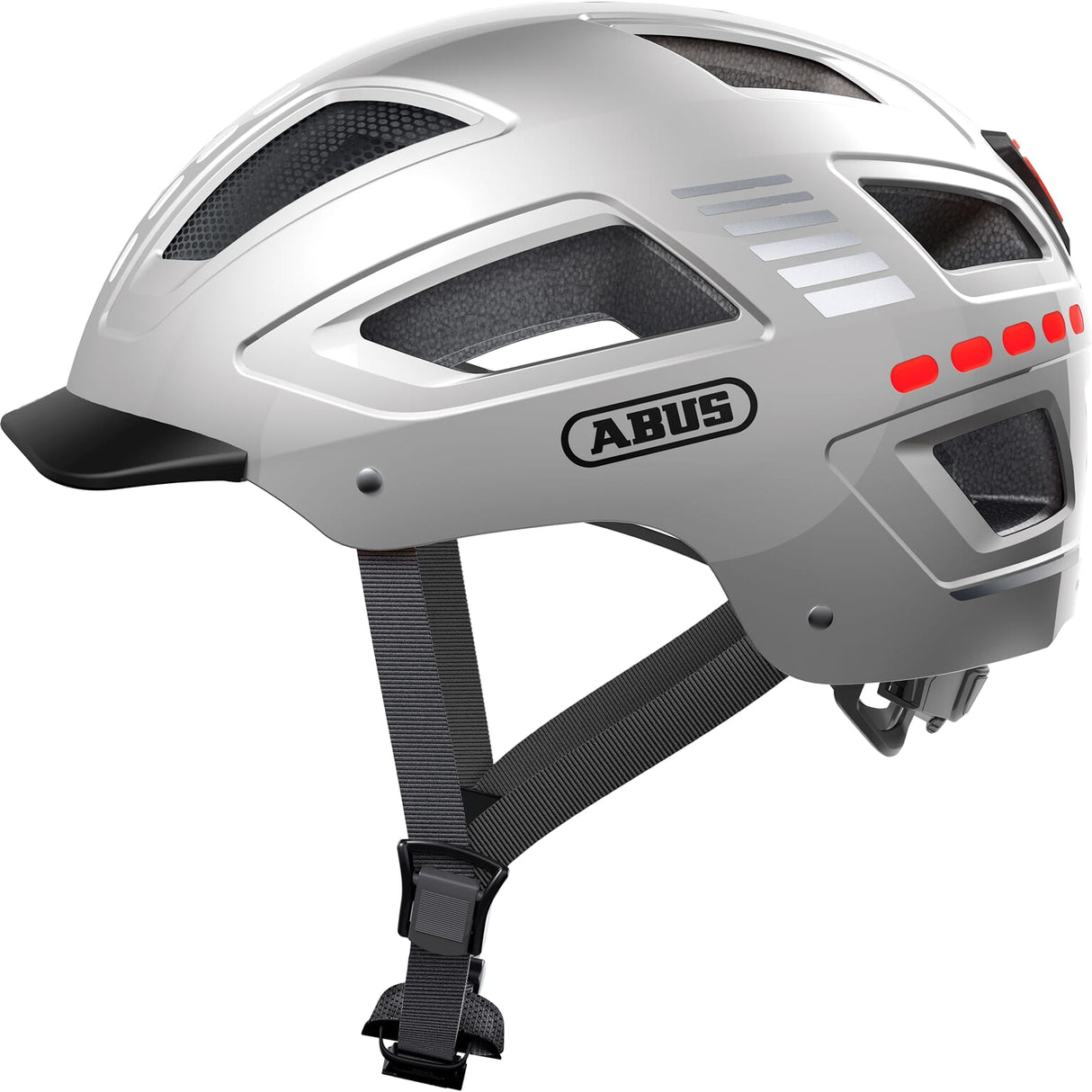 Abus helmet Hyban 2.0 LED Signal Silver L 56-61cm