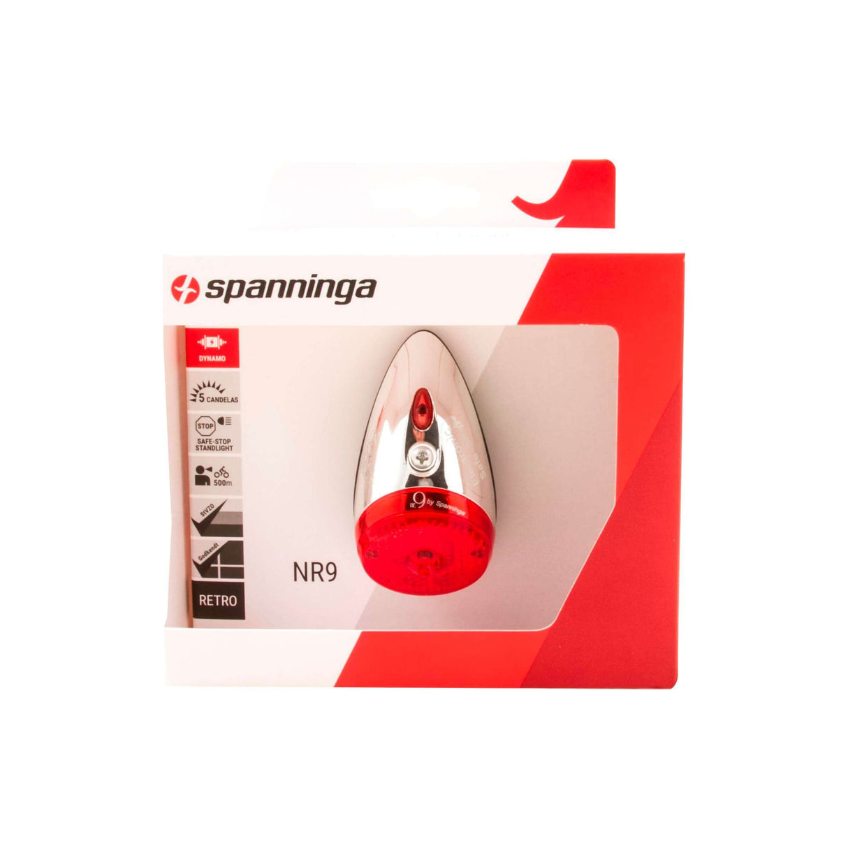 Spanninga rear light No. 9 XDvS dynamo mudguard