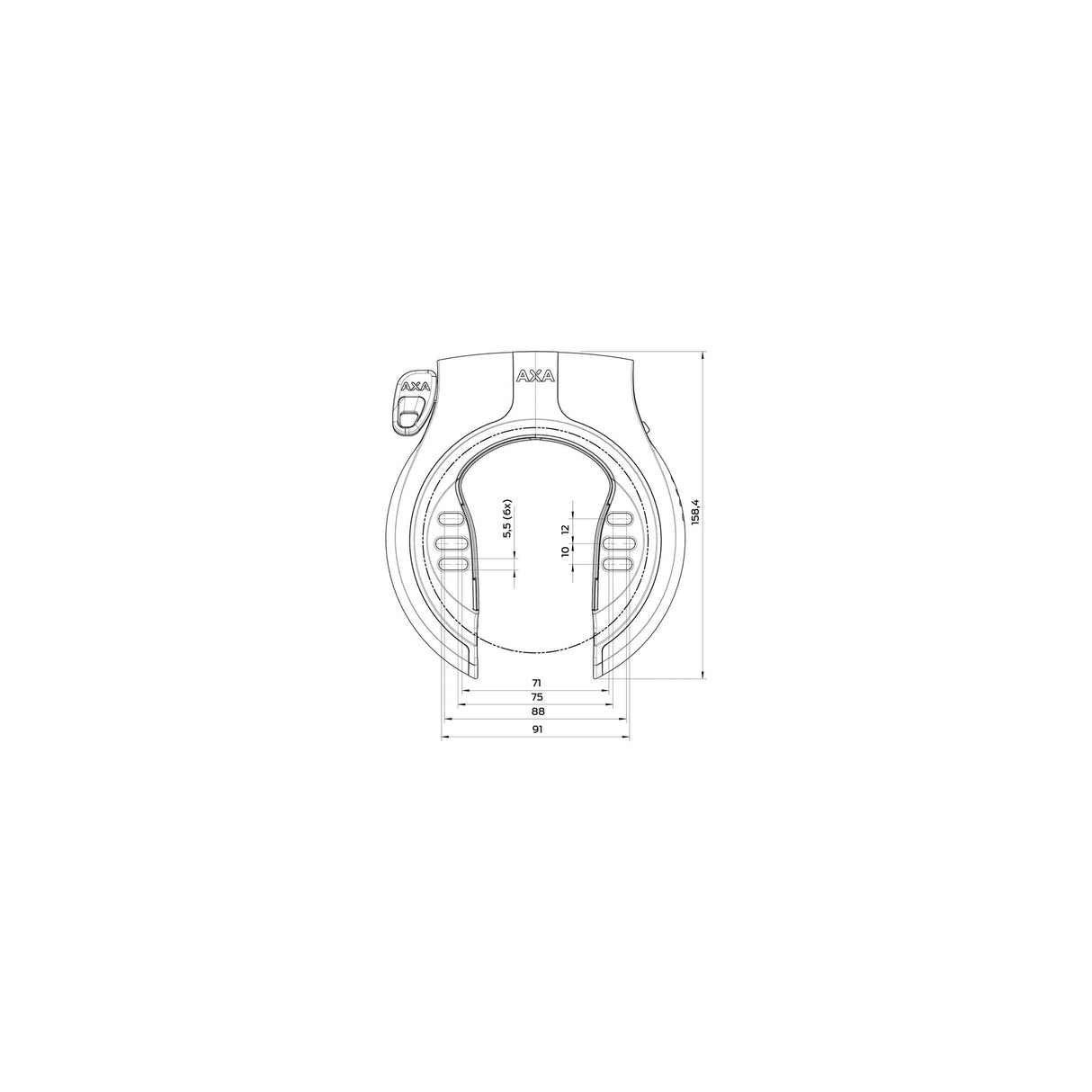 Vítězství AXA Ringslot - Art -2 - Black Grey - 56mm - Zabezpečení kol