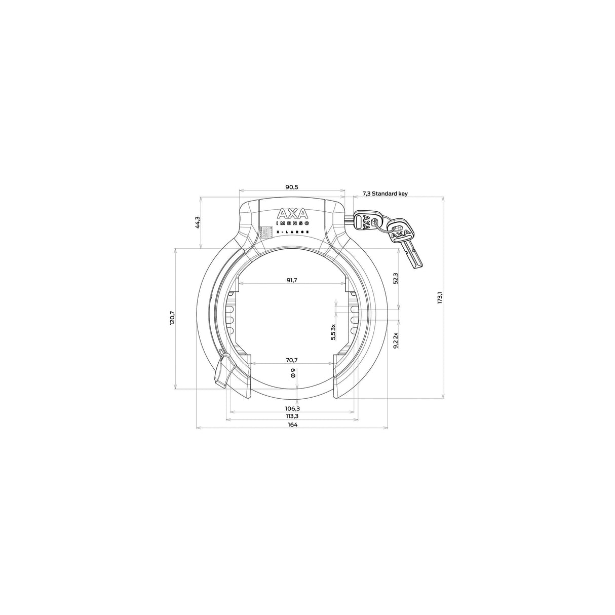 Workshop packaging Ring lock AXA Imenso X-Large Black (P20)
