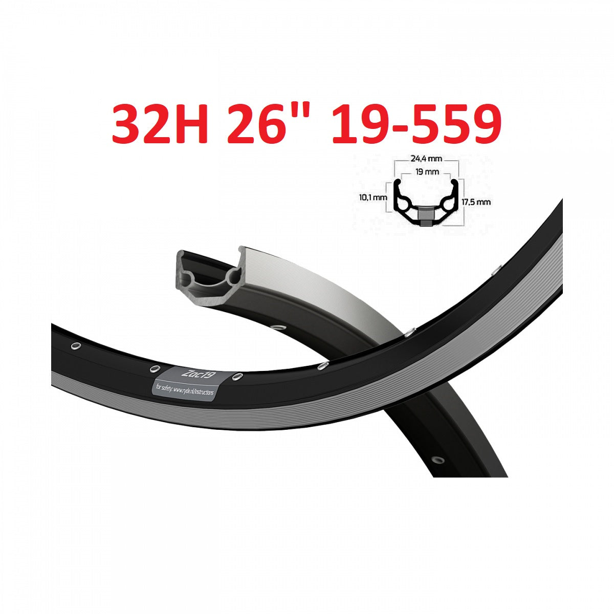 Ryde rim 26 zac19 black cnc 32 14