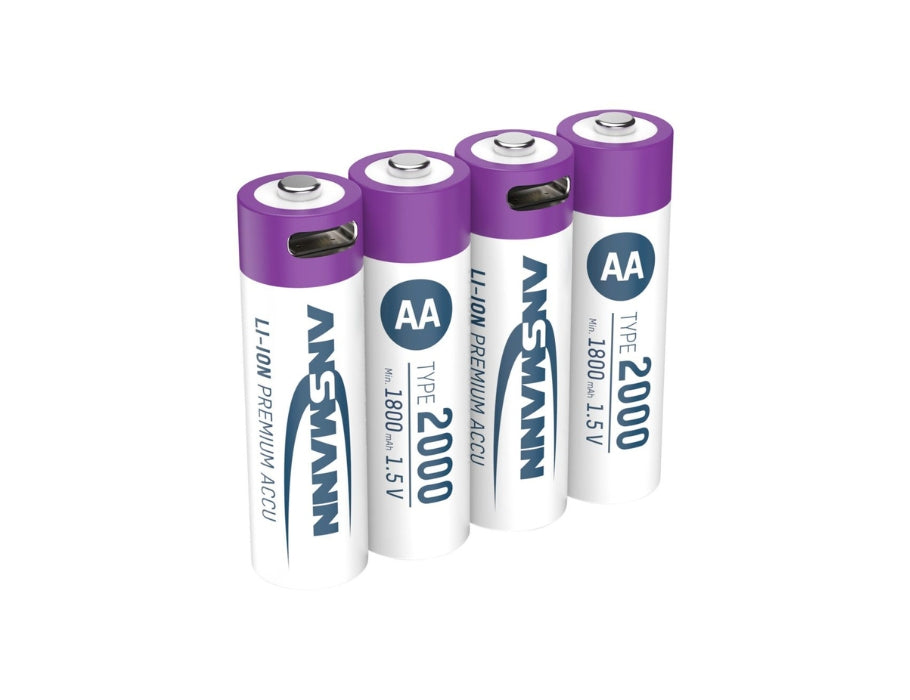 Ansmann rechargeable AA batteries - li-ion - incl. USB-C charging cable - 4 pieces