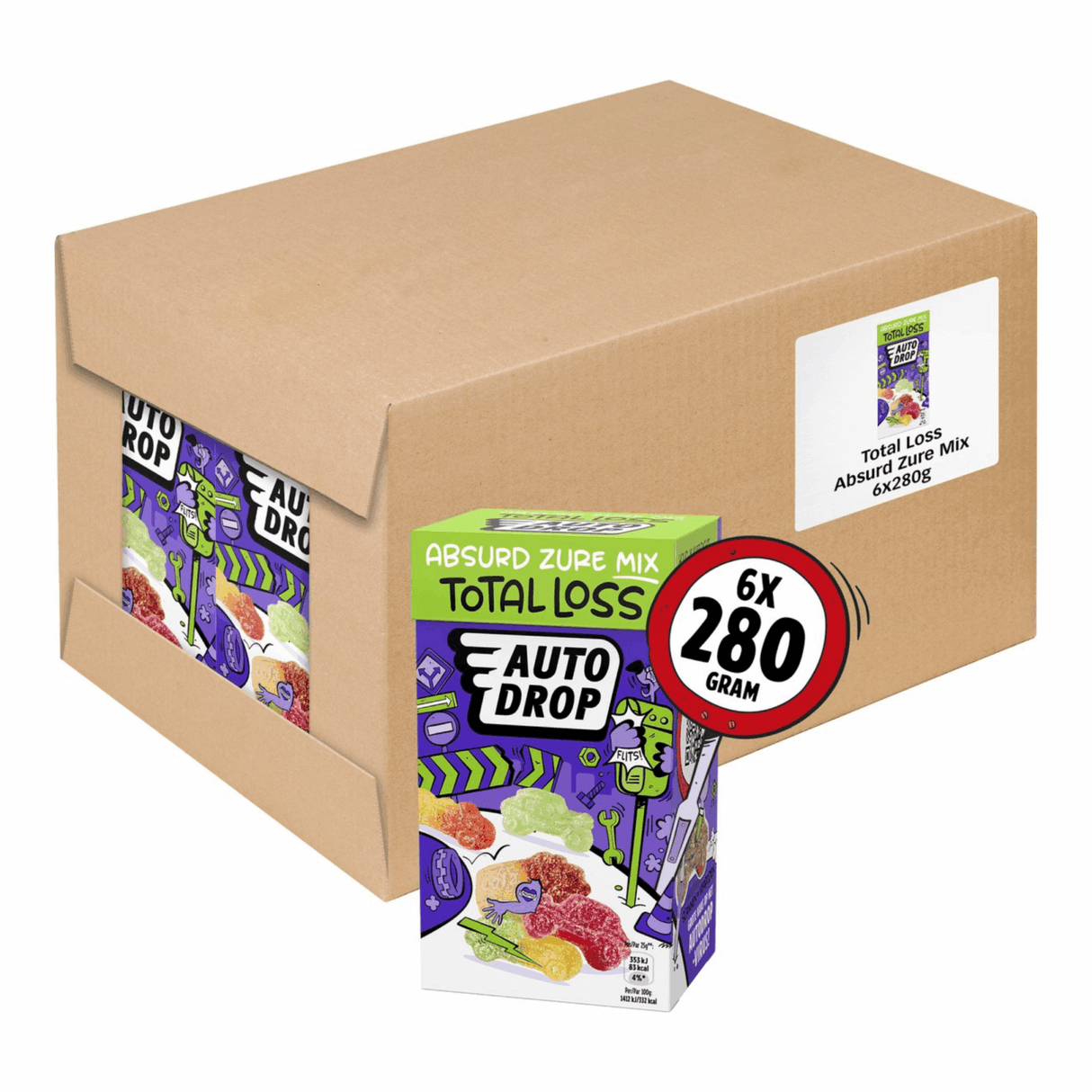 Caja de mezclas Autodrop Crazy Sour Total Loss (6x 280gr)