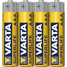Varta Superlife AA batterijen. Zink-Carbon. per 60. (werkplaatsverpakking)