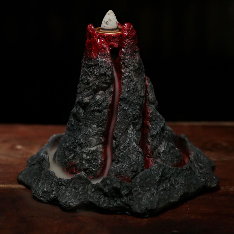 Volcano backflow incense holder