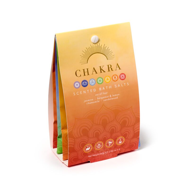 Sett med 4 chakra badepulverposer