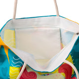 Holiday Vibes unicorn canvas beach bag