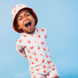 Crabby | beige rood uv zwempak jongens