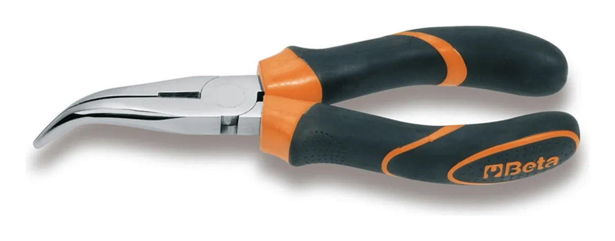 Beta telephone pliers, long half-round bent jaws, chrome plated, two-component handle 1168bm 160 - 011680036