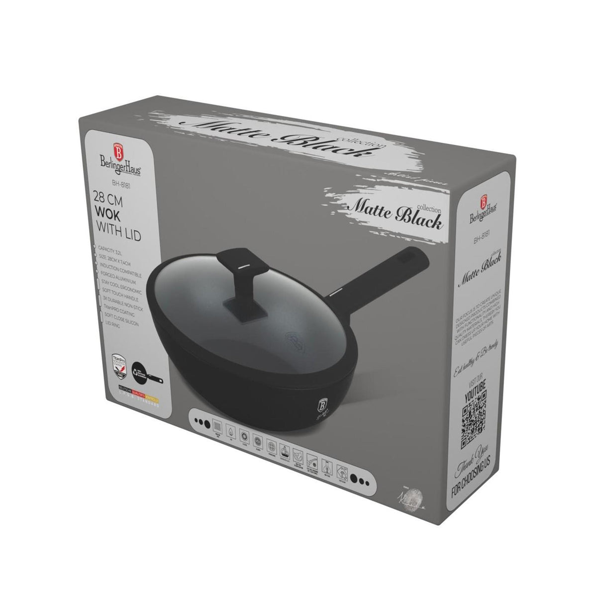 Berlingerhaus wokpan met deksel 28cm