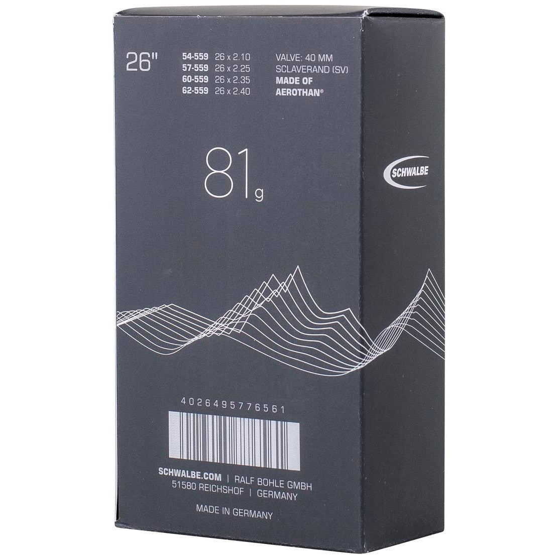 Schwalbe Inner Tube Aerothan FV SV13E 54 62-559 IB SV 40mm (1st.)