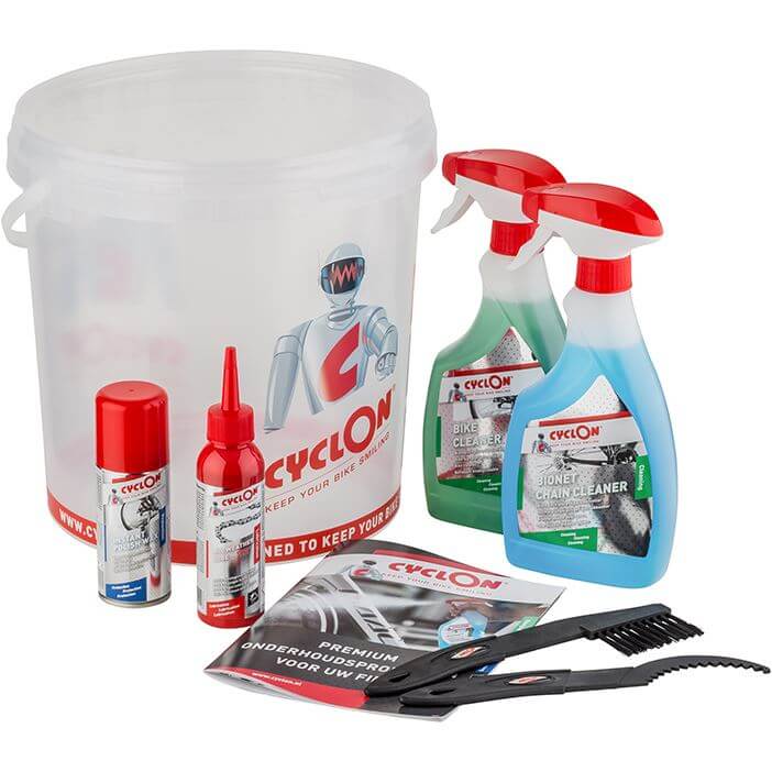 Kit de cuidado de bicicletas Cyclon con lubricante de todo el clima