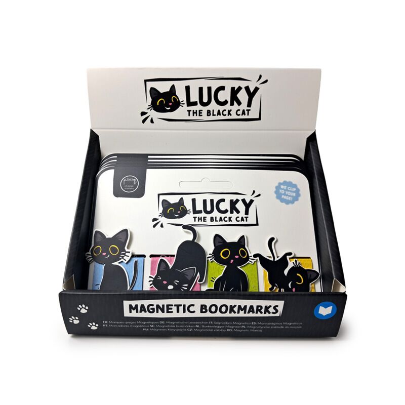 Lucky de zwarte kat magnetische boekenlegger set