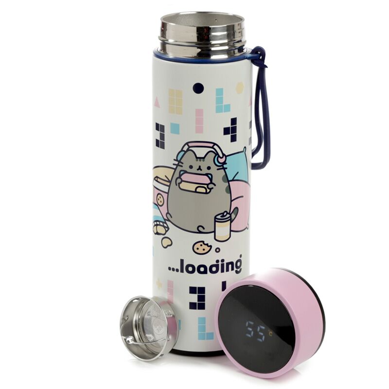 Pusheen kat gaming thermosfles 450ml thermometer