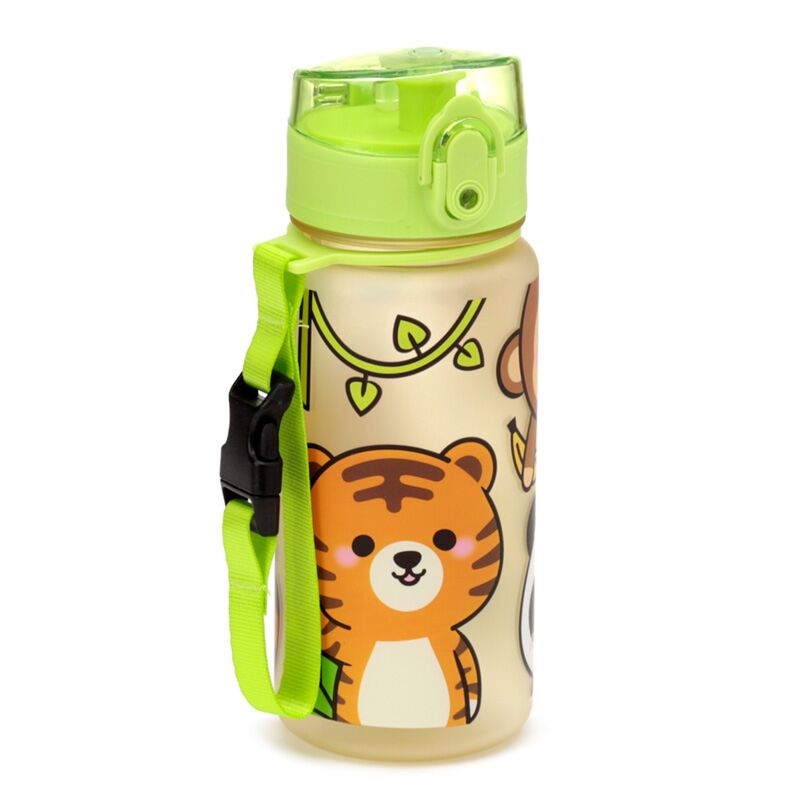 Adoramals animais selvagens pop top garrafa de bebida infantil ecozen 350ml