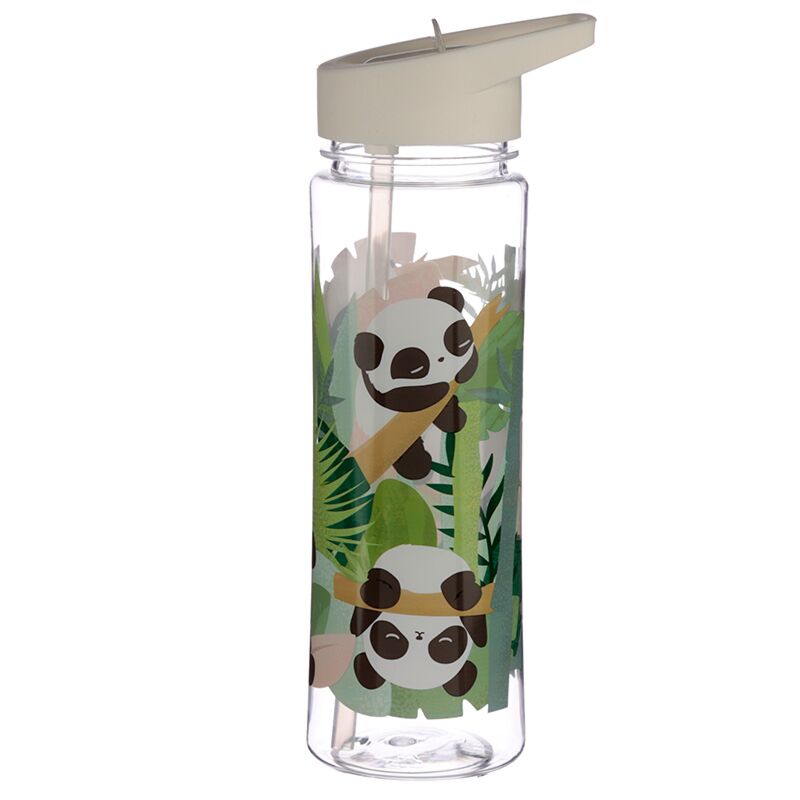 Garrafa de água sustentável Panda de 550 ml com canudo