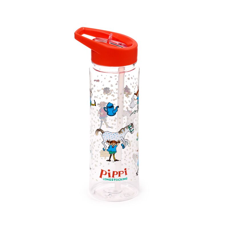 Pippi langkous ecozen vattenflaska 550 ml flip halm