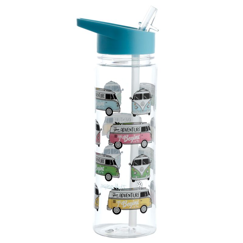 Volkswagen Van VW T1 Ecozen Water Flasche 550 ml Flip Stroh