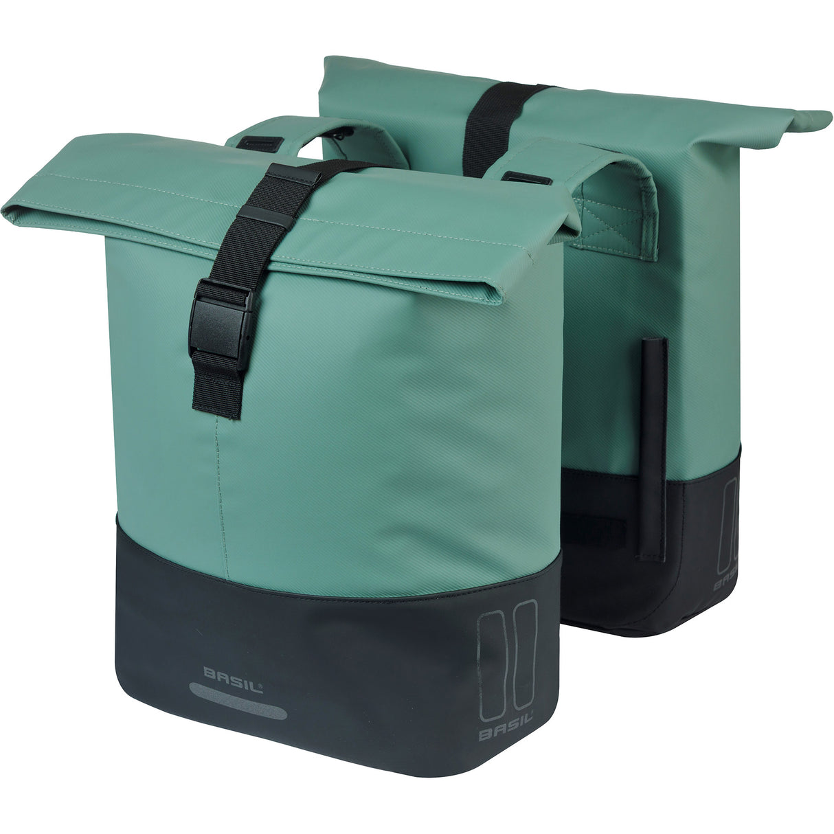 Basil dubbele tas cove 28-32l zilvergroen zwart