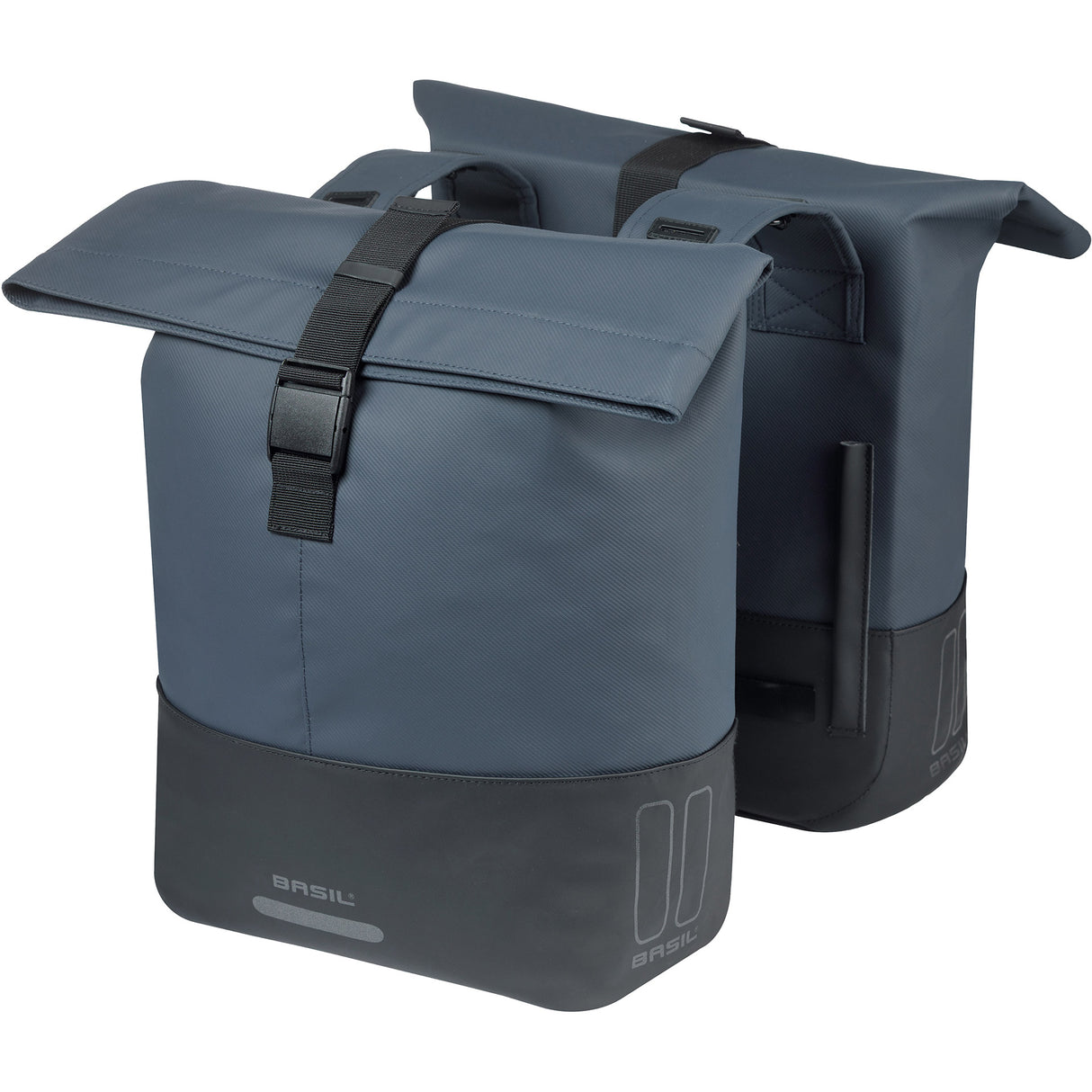 Basil dubbele tas cove 28-32l marineblauw zwart