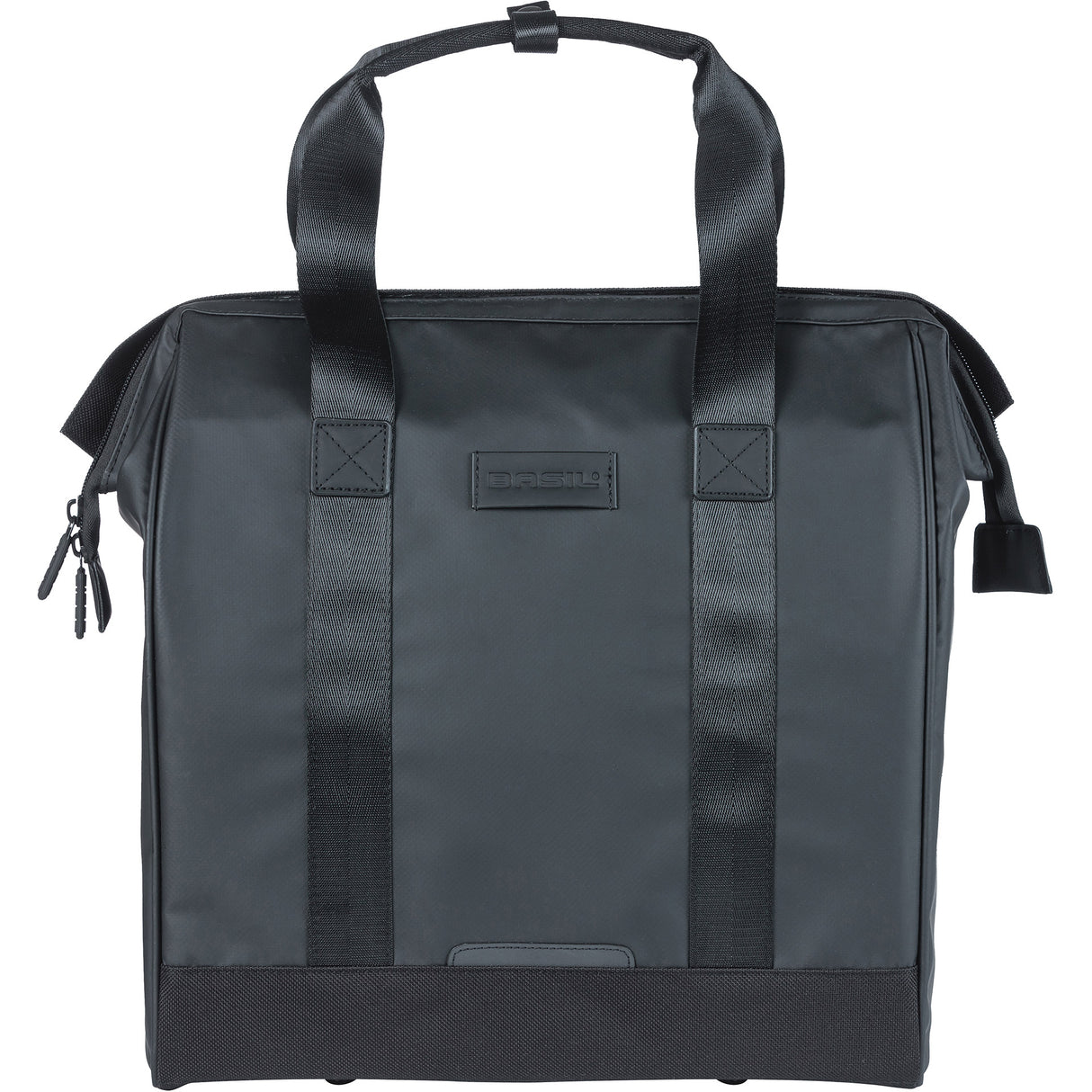 Basil tas grand tarpaulin shopper zwart mik hooks | 23l