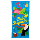Flamingo club tropicana microfibre beach towel