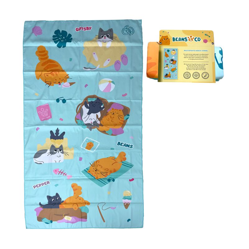 Bounen Co cats Microfiber Beach Handduch
