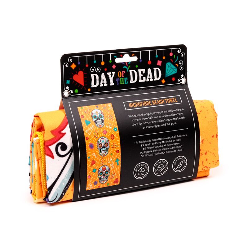 Serviette de plage en microfibre Dia de los muertos