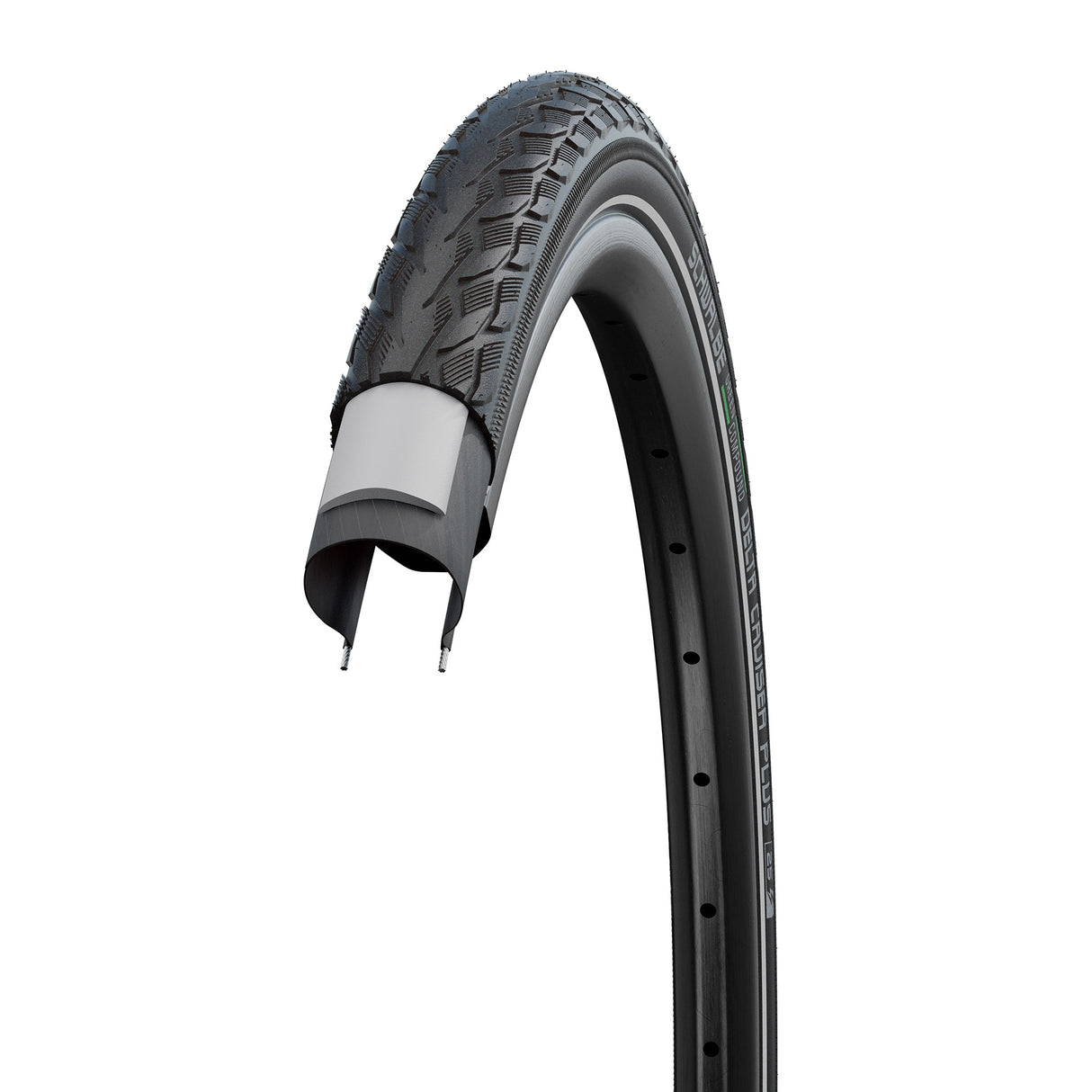 Schwalbe Delta Cruiser Plus propíchnutí 28 x 1,75 47-622mm - černá s odrazem