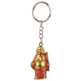Chinese lachende boeddha glitter sleutelhanger