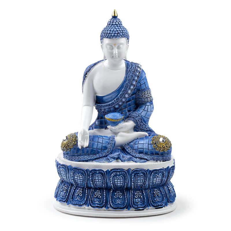 Bílá modrá thajská buddha lotos