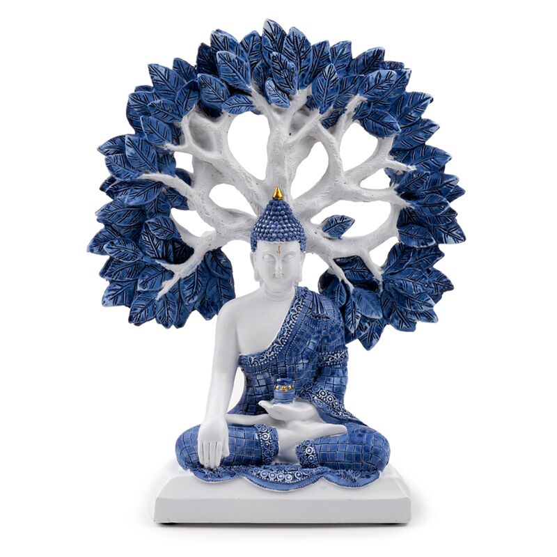 Boute bleu blanc arbre de vie de Bouddha thaïlandais