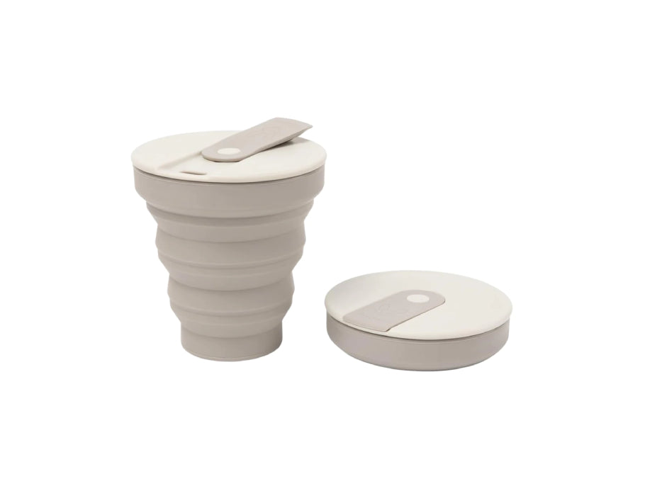 BeeWise foldable silicone travel cup light gray 355ml